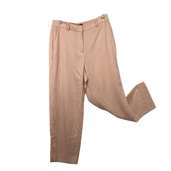 J Crew Womens Ingrid Pants size 8 Peach Gramercy Twill High Rise - Picture 1 of 14